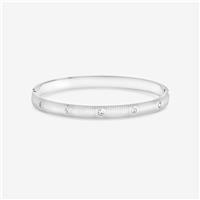 Jon Richard Silver Plated Textured Stainless Steel Crystal Bangle