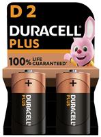 Duracell Plus Alkaline D Batteries - Pack of 2