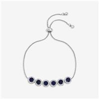 Jon Richard Rhodium Plated Sapphire Toggle Bracelet