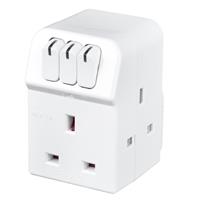 Masterplug 3-Way Individually Switched Adapter