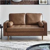 Julian Bowen Henley Faux Leather 2 Seater Sofa - Brown