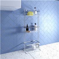Croydex Free Standing 3 Tier Storage Basket Caddy - Chrome