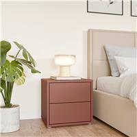 Furniture To Go Alice Springs 2 Drawer Bedside Table - Terracotta