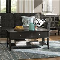 Dorel Franklin 2 Drawer Rectangular Coffee Table - Black