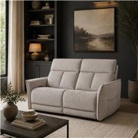 Aspire Riva Fabric 2 Seater Power Recliner Sofa - Natural