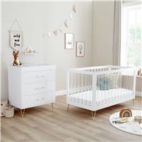 Babymore Kimi XL 2 Piece Nursery Room Set - White