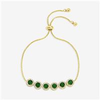 Jon Richard Gold Plated Emerald Toggle Bracelet