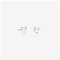 Simply Silver 925 Sterling Silver Cubic Zirconia Heart Stud Earrings