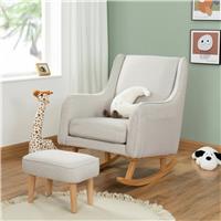Babymore Ida Polyester Nursing Chair With Foot Stool - Cashmere