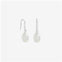 Simply Silver 925 Sterling Silver Plated Pearl Drop Earrings