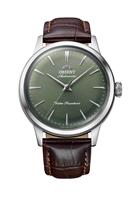 Orient Bambino Green Dial Men's Brown Leather Strap Watch