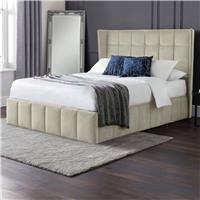 Julian Bowen Gatsby Double Velvet End Lift Ottoman Bed - Cream