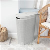 Addis 40 Litre Plastic Slimline Laundry Hamper - Light Grey