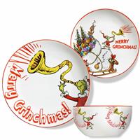 The Grinch 12 Piece Merry Grinchmas Porcelain Dinner Set