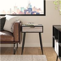 Dorel Copley 1 Drawer Rectangular End Table - Black