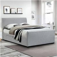 Julian Bowen Capri Double Linen 2 Drawer Storage Bedframe - Grey