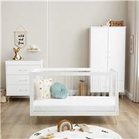 Babymore Kimi XL 3 Piece Nursery Room Set - White