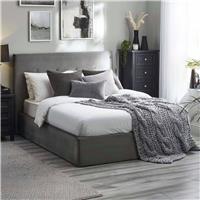 Julian Bowen Shoreditch Kingsize Fabric End Lift Ottoman Bed - Grey