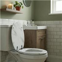Aqualona Moulded Wood Soft Close Toilet Seat - Marble Effect