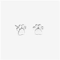 Simply Silver 925 Sterling Silver Paw Print Stud Earrings