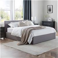 Julian Bowen Rilato Kingsize Fabric End Lift Ottoman Bed - Grey