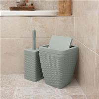 Addis 5 Litre Bathroom Bin and Toilet Brush Set - Sage Green
