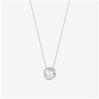 Jon Richard Rhodium Plated Cubic Zirconia Twist Halo Pendant Necklace