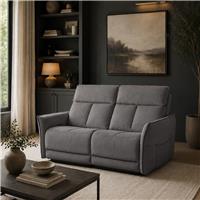 Aspire Riva Fabric 2 Seater Power Recliner Sofa - Grey