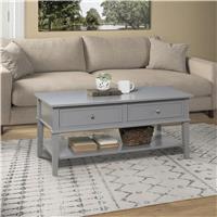 Dorel Franklin 2 Drawer Rectangular Coffee Table - Grey