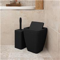Addis 5 Litre Bathroom Bin and Toilet Brush Set - Black