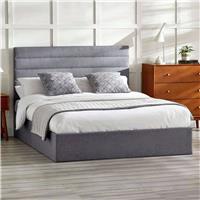Julian Bowen Merida Double Fabric End Lift Ottoman Bed - Grey