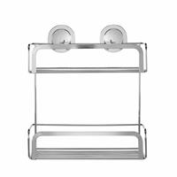 Stick n Lock 2 Tier Cosmetic Shelves - Chrome