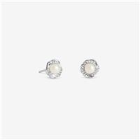 Simply Silver 925 Silver Cubic Zirconia Pearl Halo Twist Stud Earrings