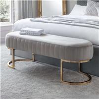 Julian Bowen Harrogate Velvet Bench - Grey