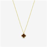 Jon Richard Gold Plated Tiger Eye Clover Pendant Necklace