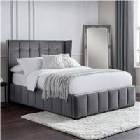 Julian Bowen Gatsby Double Velvet Bedframe - Grey