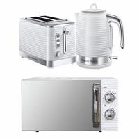 Russell Hobbs Inspire Bundle Kettle, 2 Slice Toaster & Microwave - White