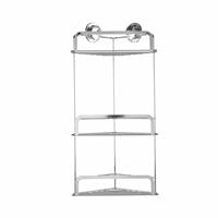 Stick n Lock 3 Tier Corner Shelves - Chrome