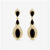 Jon Richard Gold Plated Jet Navette Drop Earrings