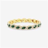 Jon Richard Gold Plated and Emerald Navette Stretch Bracelet