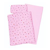 Goki 3 Piece Bedding Set for Dolls House - Pink Hearts and Crowns
