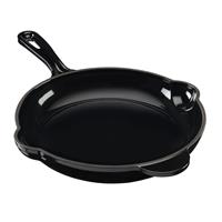 Cooks Professional Cast Iron Frying Pan with Enamel Interior - Black