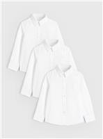 3 Pack White Long Sleeve School Shirts 14 years