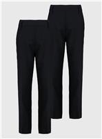 2 Pack Navy Woven Trousers 8 years