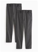 Grey Longer Leg Trousers 2 Pack 8 years