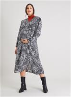 MATERNITY Monochrome Print Wrap Dress 10