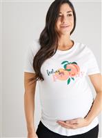 MATERNITY White Feeling Peachy T-Shirt 8