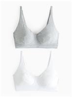 Grey & White Non-Wired Comfort Lounge Bra 2 Pack 34C