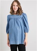 MATERNITY Blue Denim Blouse - 8