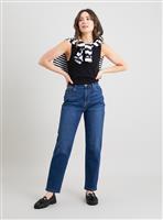 PETITE Dark Denim Straight Leg Jeans 8